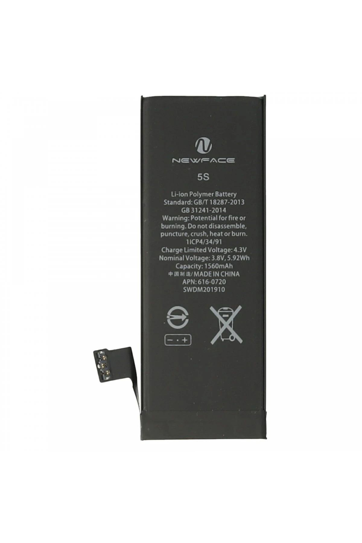 NewFace iPhone 5S Uyumlu Batarya (1570mAh) FERRG
