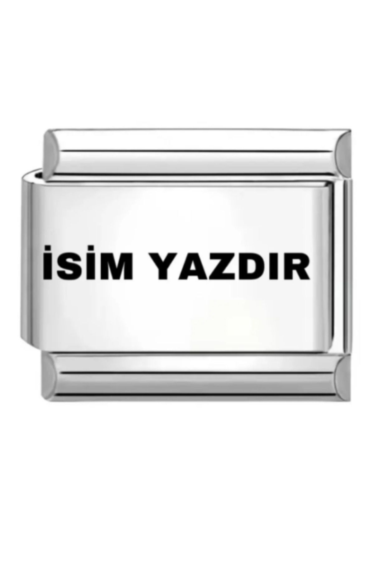 Store Çelik İtalyan charm - İsme Özel Kişiselleştirilmiş Yazılı - 1 tek parça adet