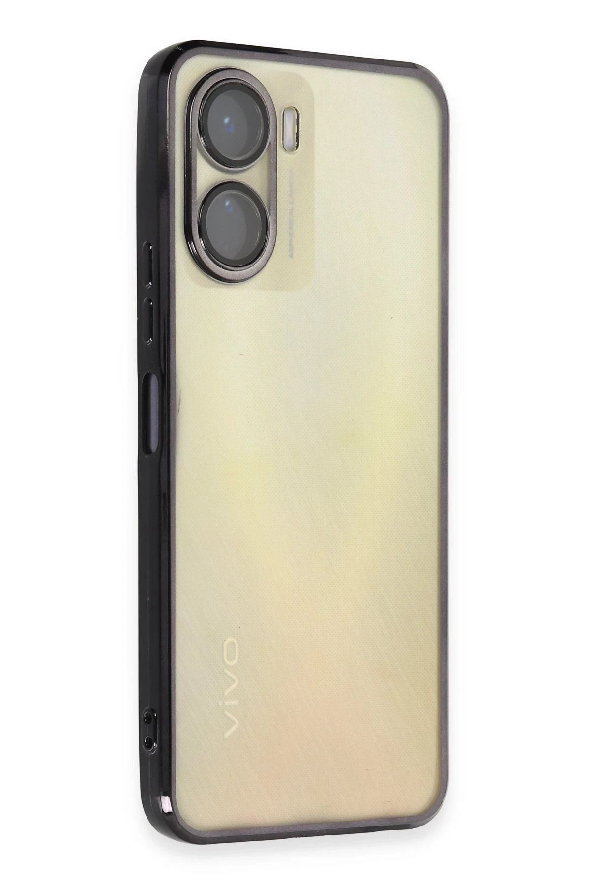 NewFace Vivo Y16 Kılıf Lensli Silikon - Siyah JOJUA