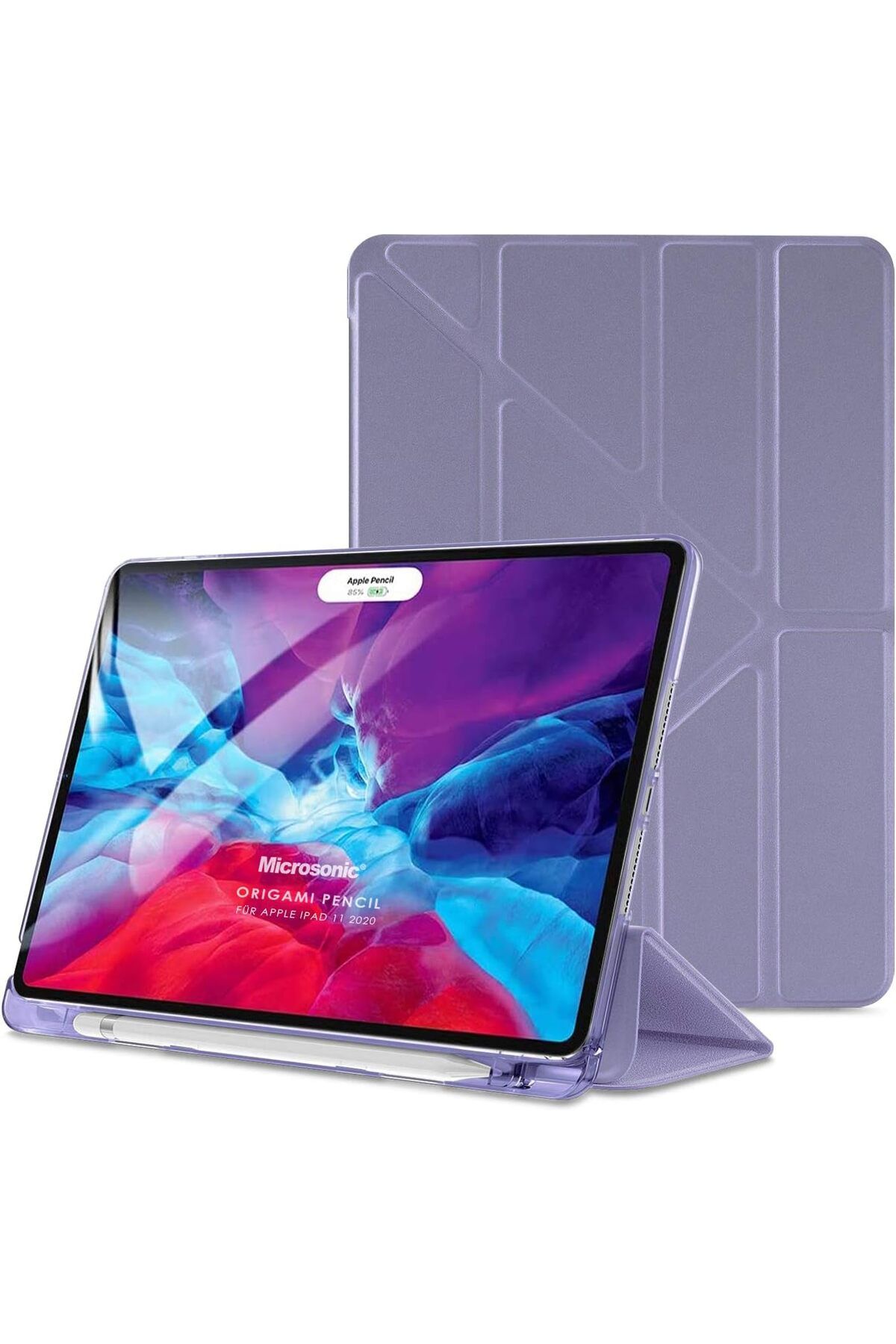 STOREMAX buystoremx iPad Pro 13 2024 Kılıf (A2925-A2926) Origami Pencil Lila [iPad Pro 13 2024 ile Uyumlu K