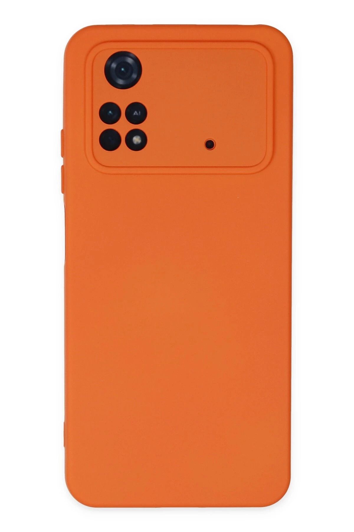 NewFace Xiaomi Poco M4 Pro 4G Kılıf Nano içi Kadife Silikon - Turuncu HNZRN