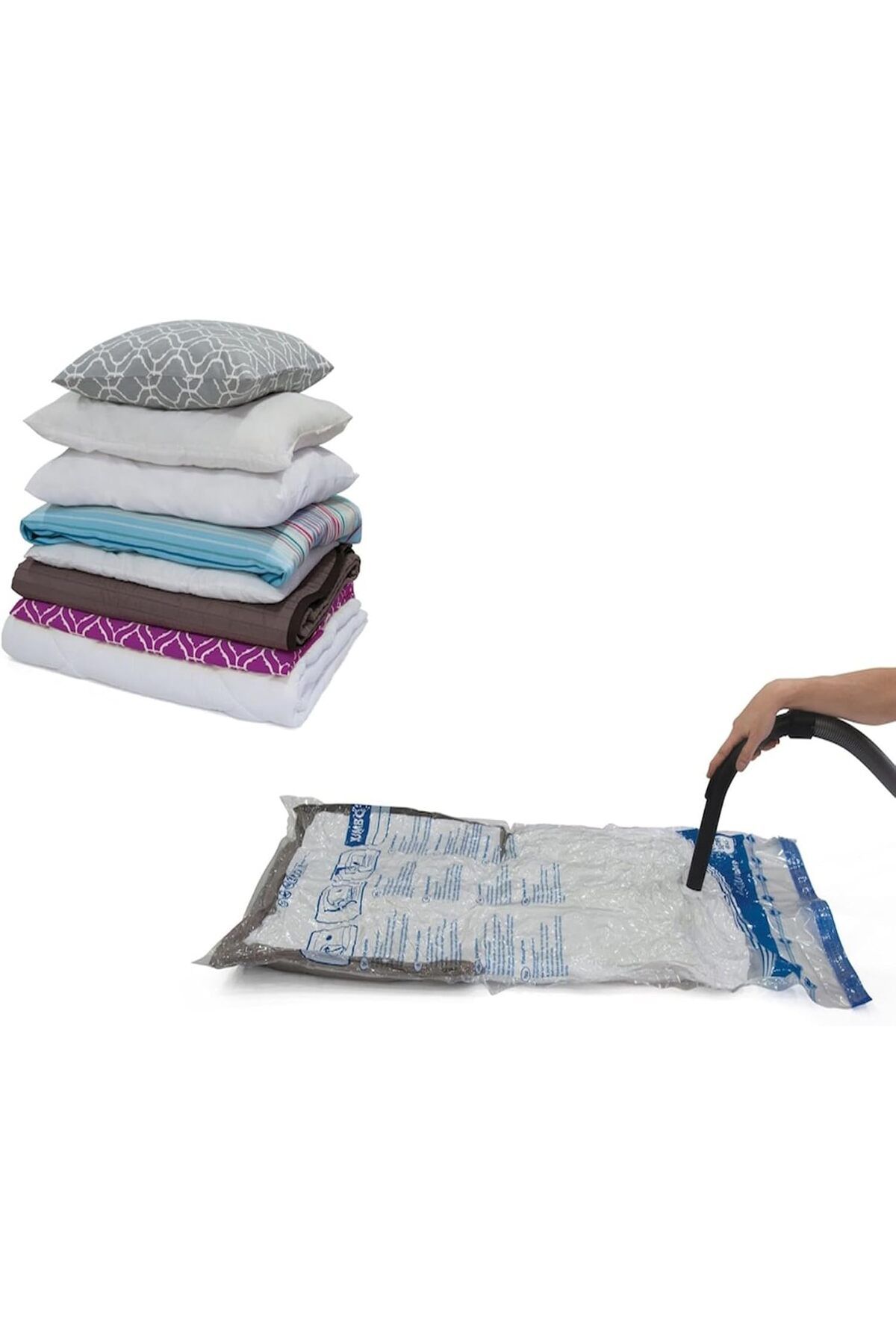 STOREMAX buxystorem Vakumlu Hurç Poşet Saklama Torbası (Large 50x70) - Plastik, Karışık, Fermuarlı, Su