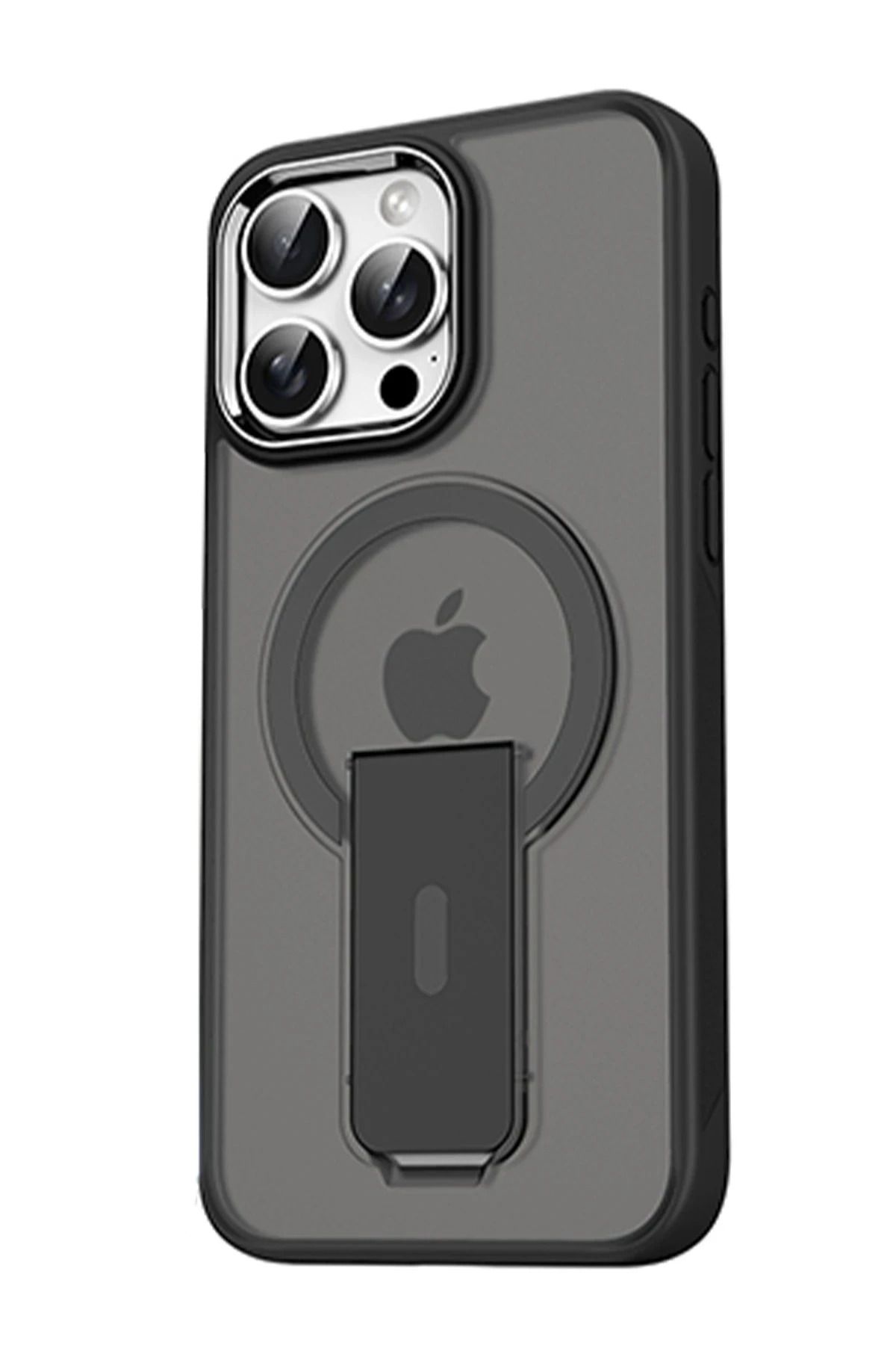 NewFace iPhone 16 Pro Max Tork Magsafe Standlı Kapak - Siyah HNZRN
