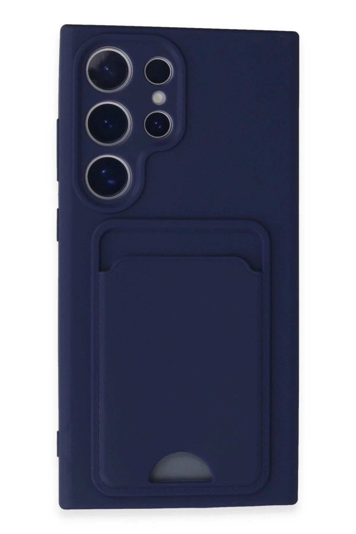 NewFace Samsung Galaxy S24 Ultra Kılıf Kelvin Kartvizitli Silikon - Lacivert JOJUA