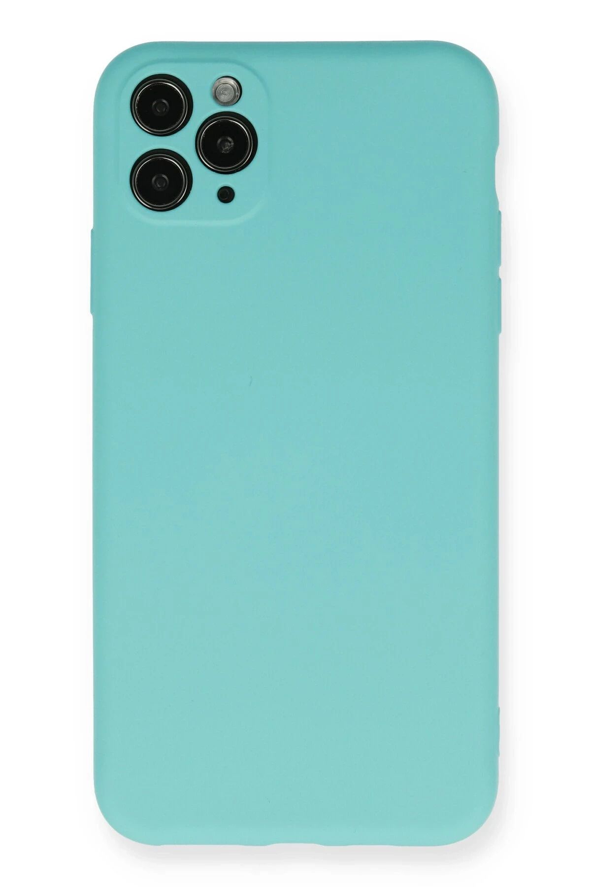 NewFace iPhone 11 Pro Max Kılıf Nano içi Kadife Silikon - Turkuaz HNZRN