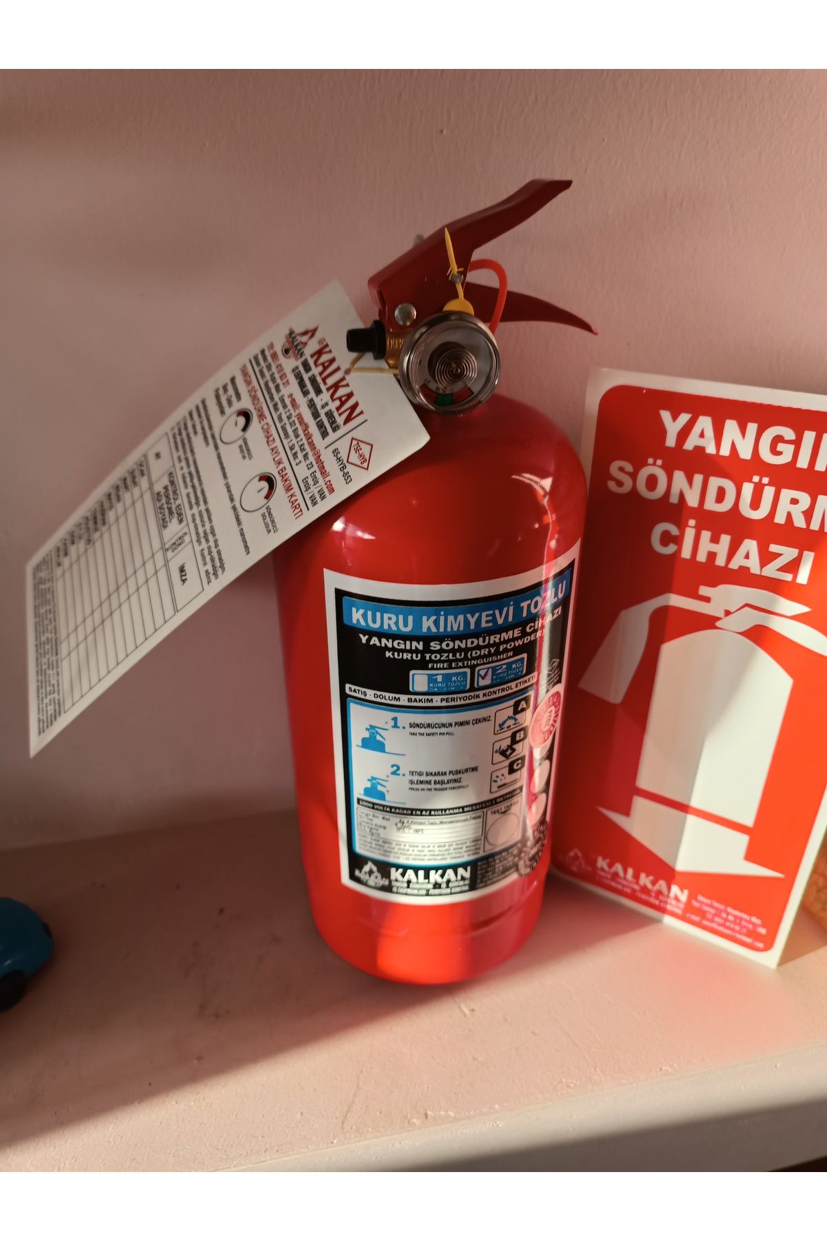 Özkalkan yangın söndürme Tekne sertifikalı 1 adet 2 kg kuru kimyevi tozlu tse hyb yetkili