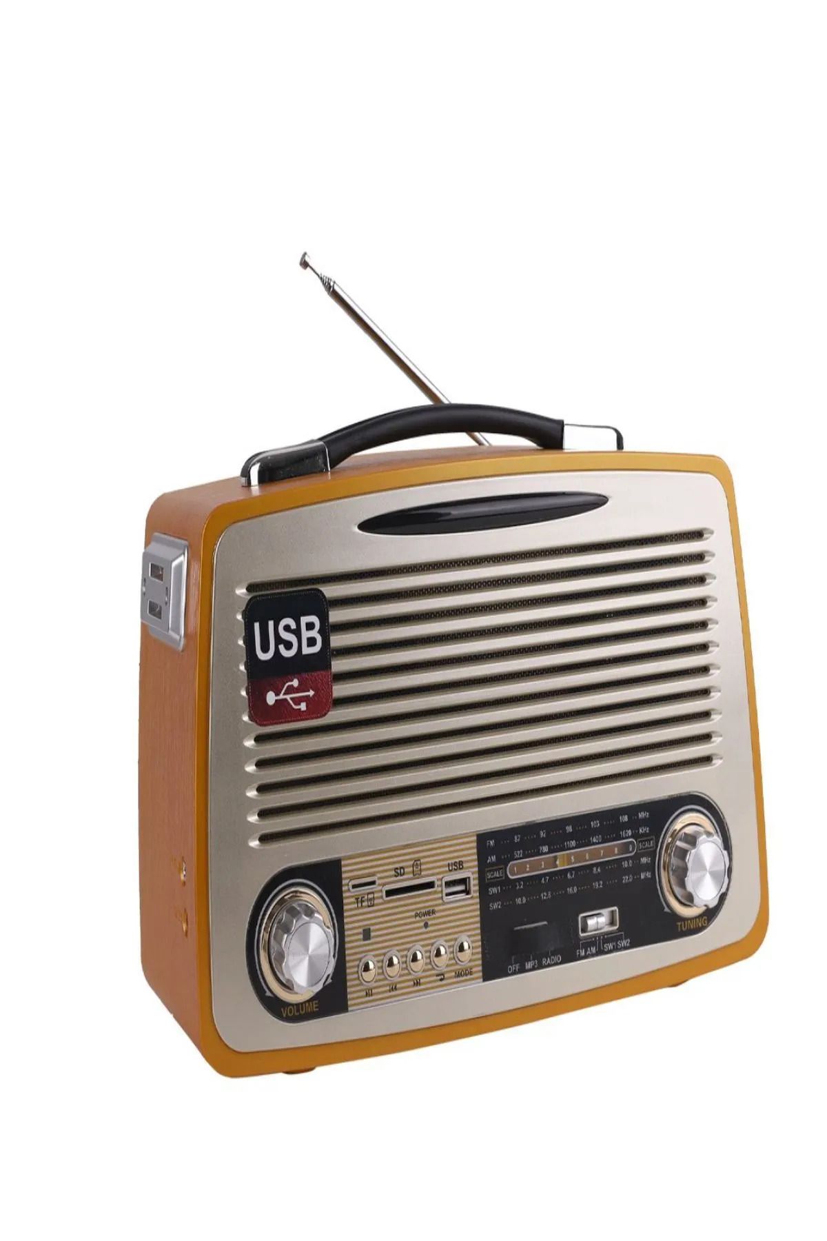 L'eDoren Nostalji Radyo Md-1700Bt Bluetooth'lu Hoparlör USB TF SD AUX FM Destekli Retro Radyo
