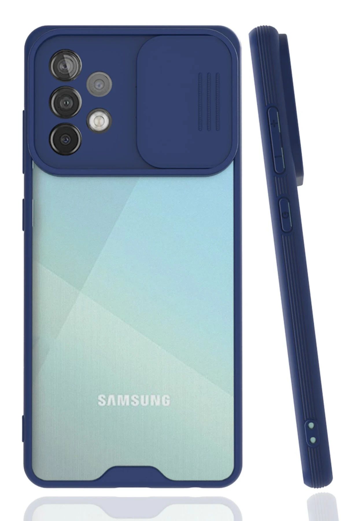 NewFace Samsung Galaxy A52 Kılıf Platin Kamera Koruma Silikon - Lacivert JOJUA