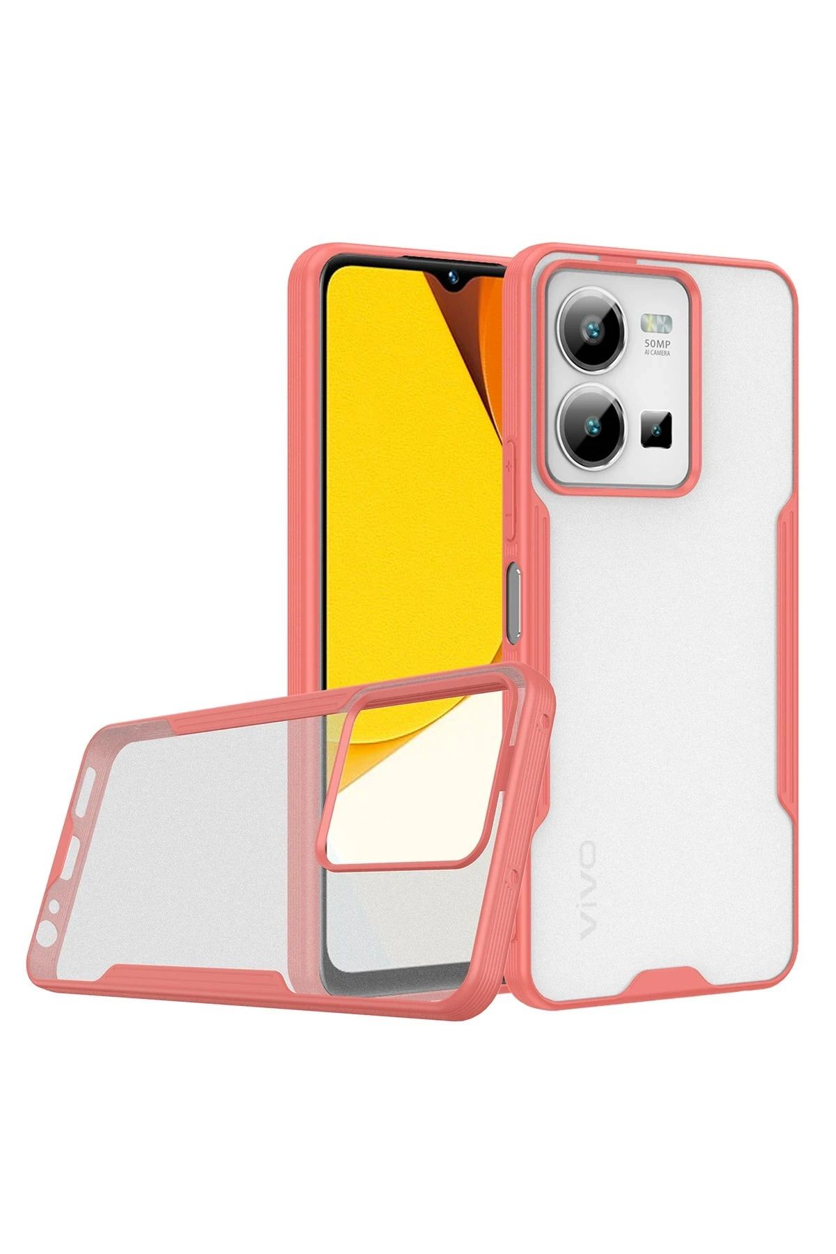NewFace Vivo Y35 Kılıf Platin Silikon - Pembe BSTMY