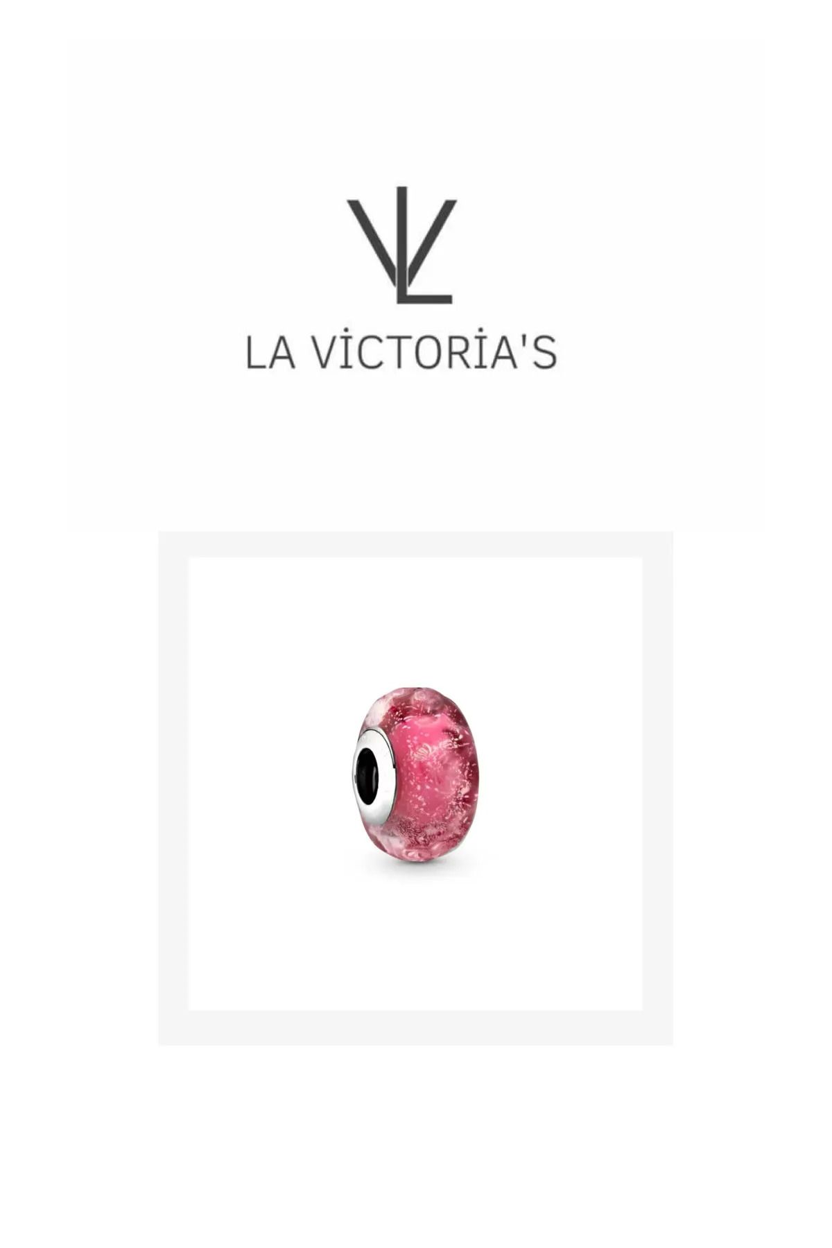 la victorias Fantastik Pembe Gümüş Murano Charm’ı