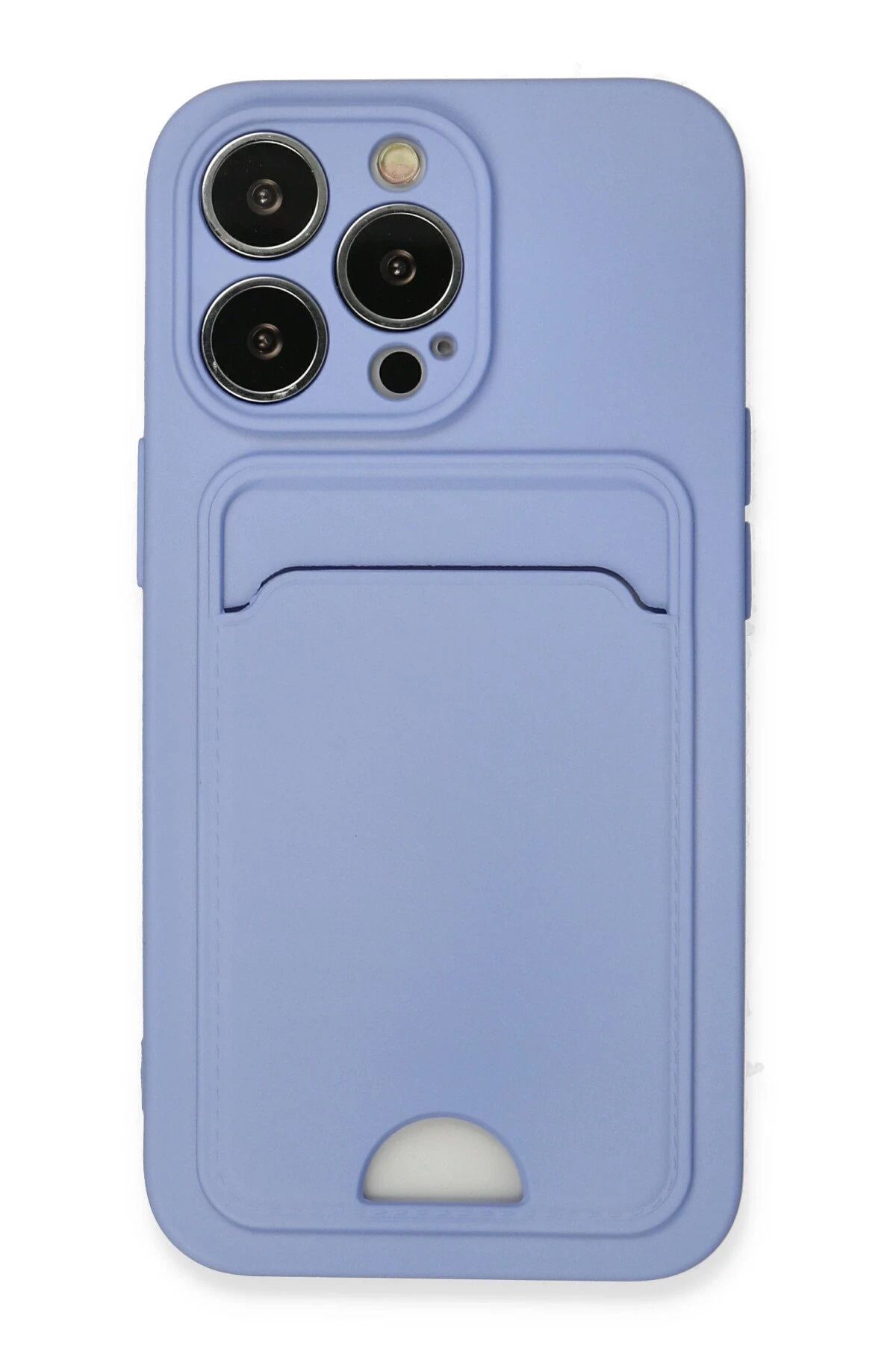 NewFace iPhone 13 Pro Kılıf Kelvin Kartvizitli Silikon - Lila JOJUA