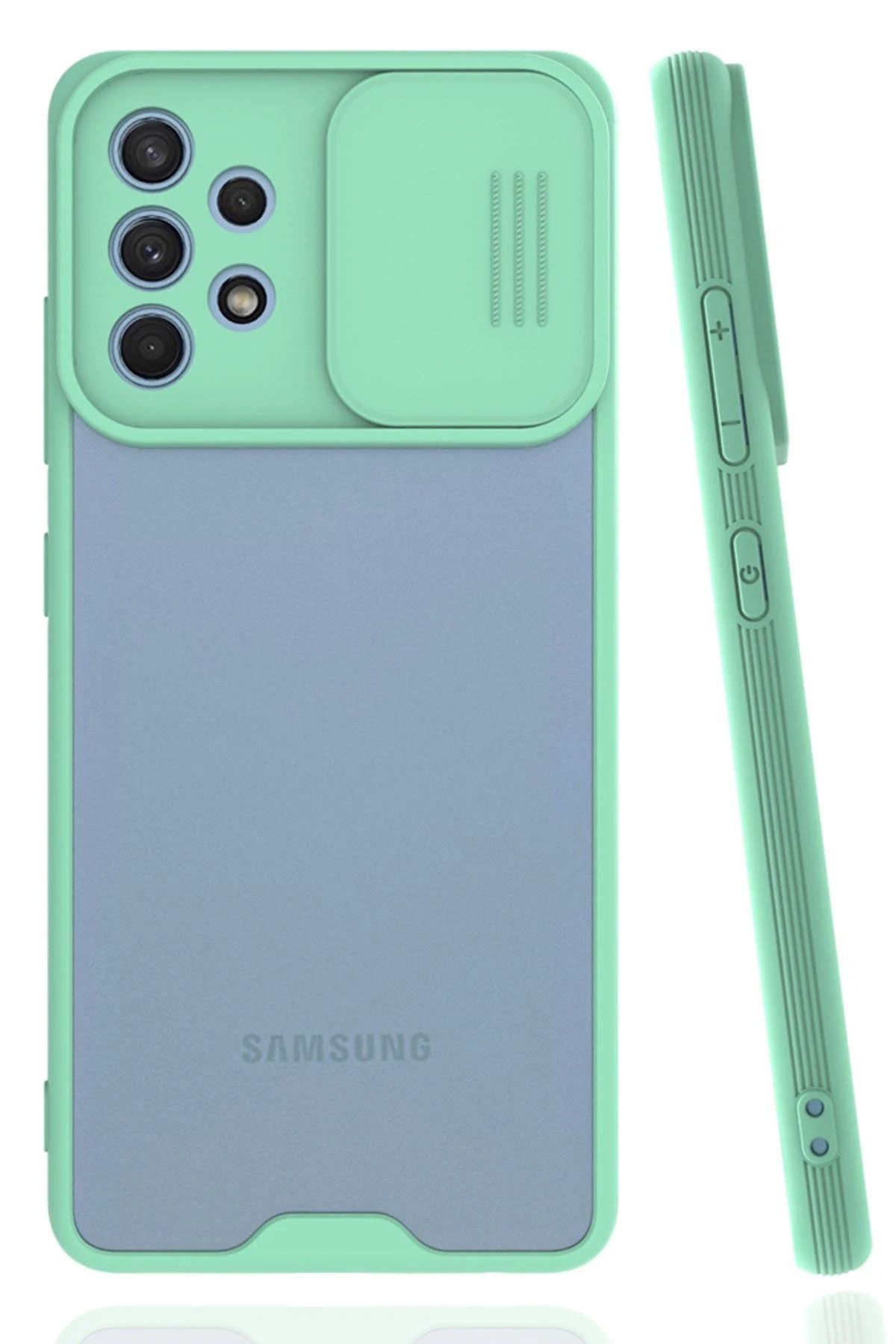 NewFace Samsung Galaxy A32 Kılıf Platin Kamera Koruma Silikon - Açık Yeşil JOJUA
