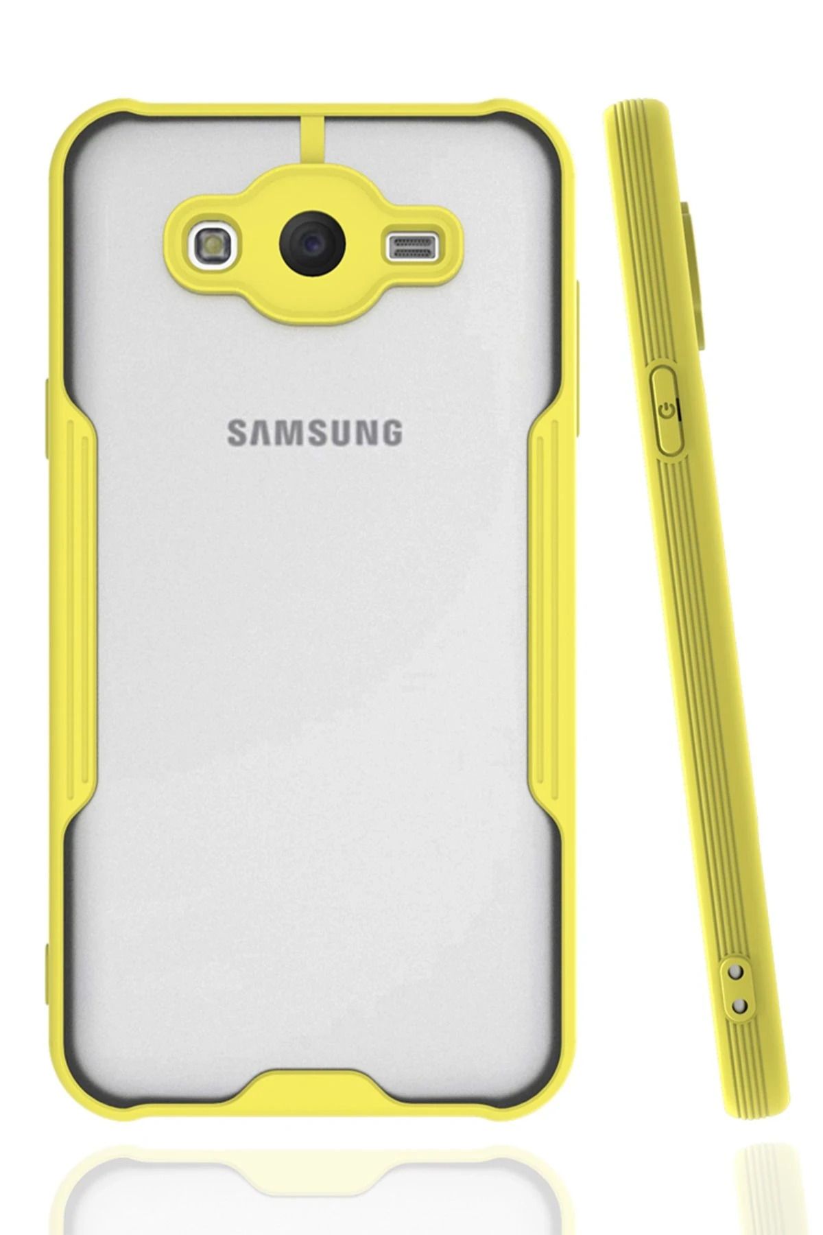 NewFace Samsung Galaxy J7 Kılıf Platin Silikon - Sarı INSLM