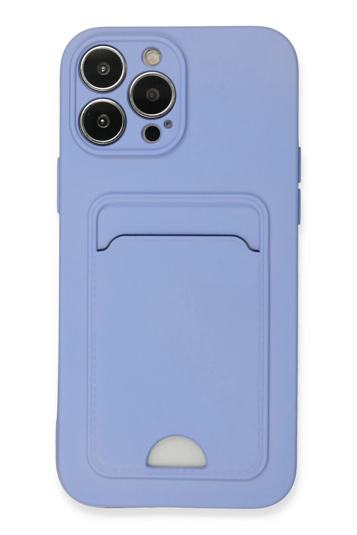 NewFace iPhone 13 Pro Max Kılıf Kelvin Kartvizitli Silikon - Lila JOJUA