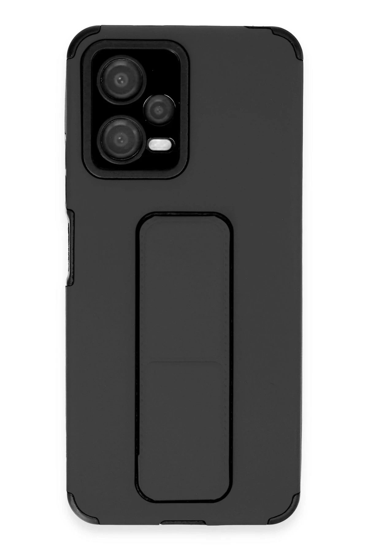 NewFace Xiaomi Poco X5 5G Kılıf Mega Standlı Silikon - Siyah HNZRN