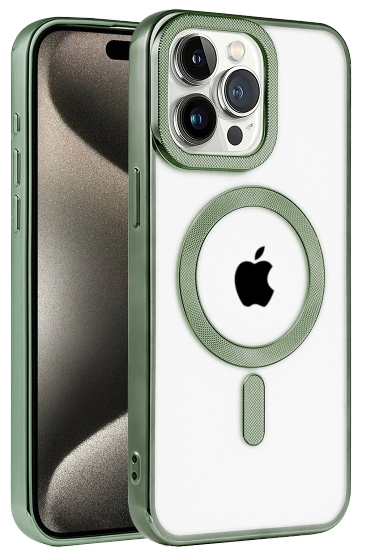 NewFace iPhone 14 Pro Kılıf Kronos Magsafe Kapak - Koyu Yeşil JOJUA