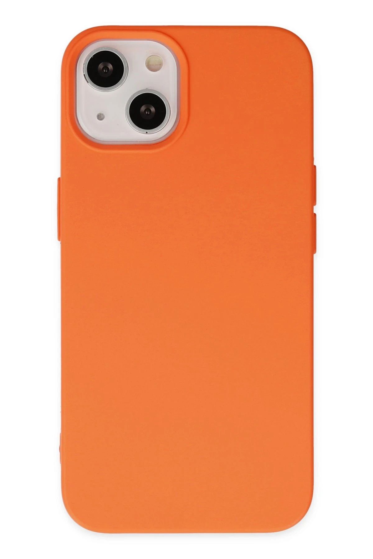 NewFace iPhone 14 Plus Kılıf Nano içi Kadife Silikon - Turuncu JOJUA