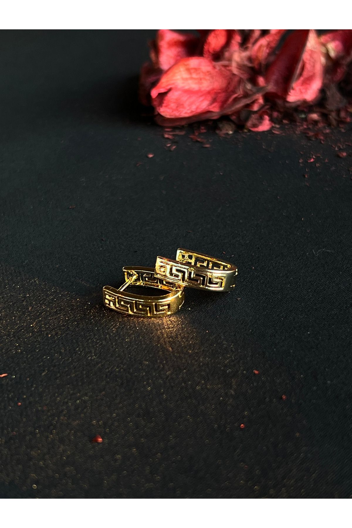 B&G Desing GOLD Özel Tasarım Çelik Küpe - Hediyelik Özel
