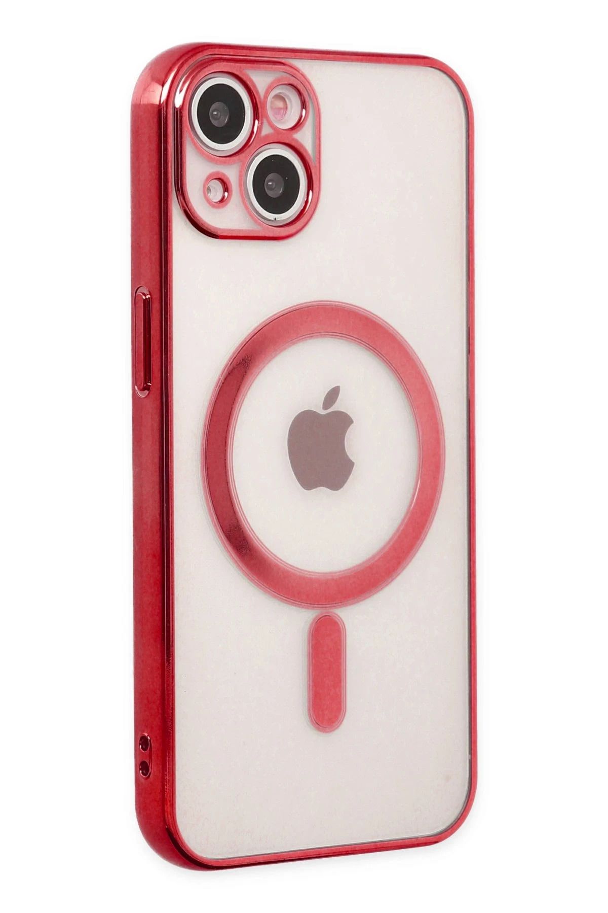 NewFace iPhone 14 Plus Kılıf Magneticsafe Lazer Silikon - Kırmızı YNSMR