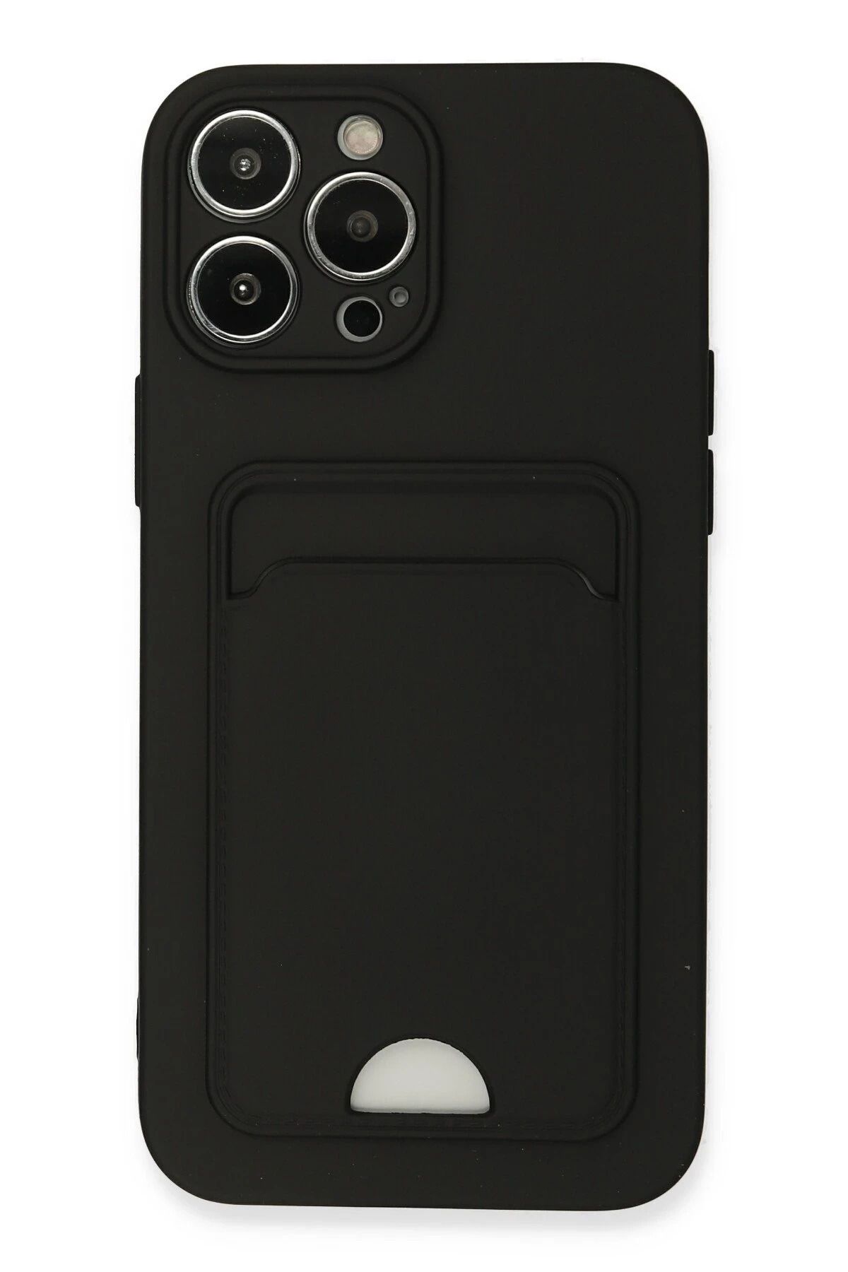 NewFace iPhone 13 Pro Max Kılıf Kelvin Kartvizitli Silikon - Siyah JOJUA