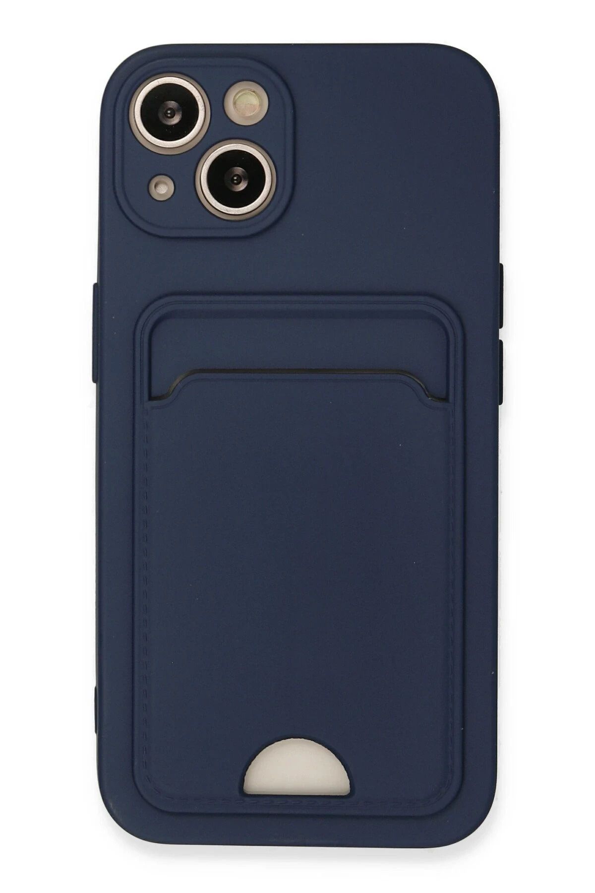 NewFace iPhone 13 Kılıf Kelvin Kartvizitli Silikon - Lacivert LZWDR