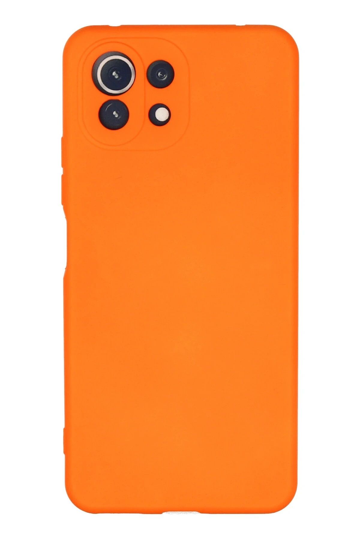 NewFace Xiaomi Mİ 11 Lite Kılıf Nano içi Kadife Silikon - Turuncu NRMSA