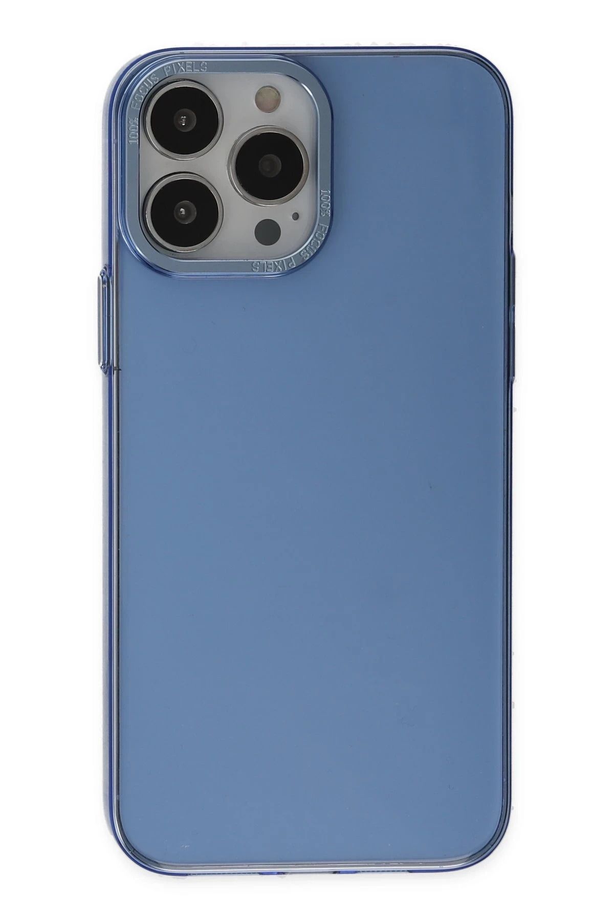 NewFace iPhone 14 Pro Kılıf Anka PC Sert Metal Kapak - Mavi HNZRN