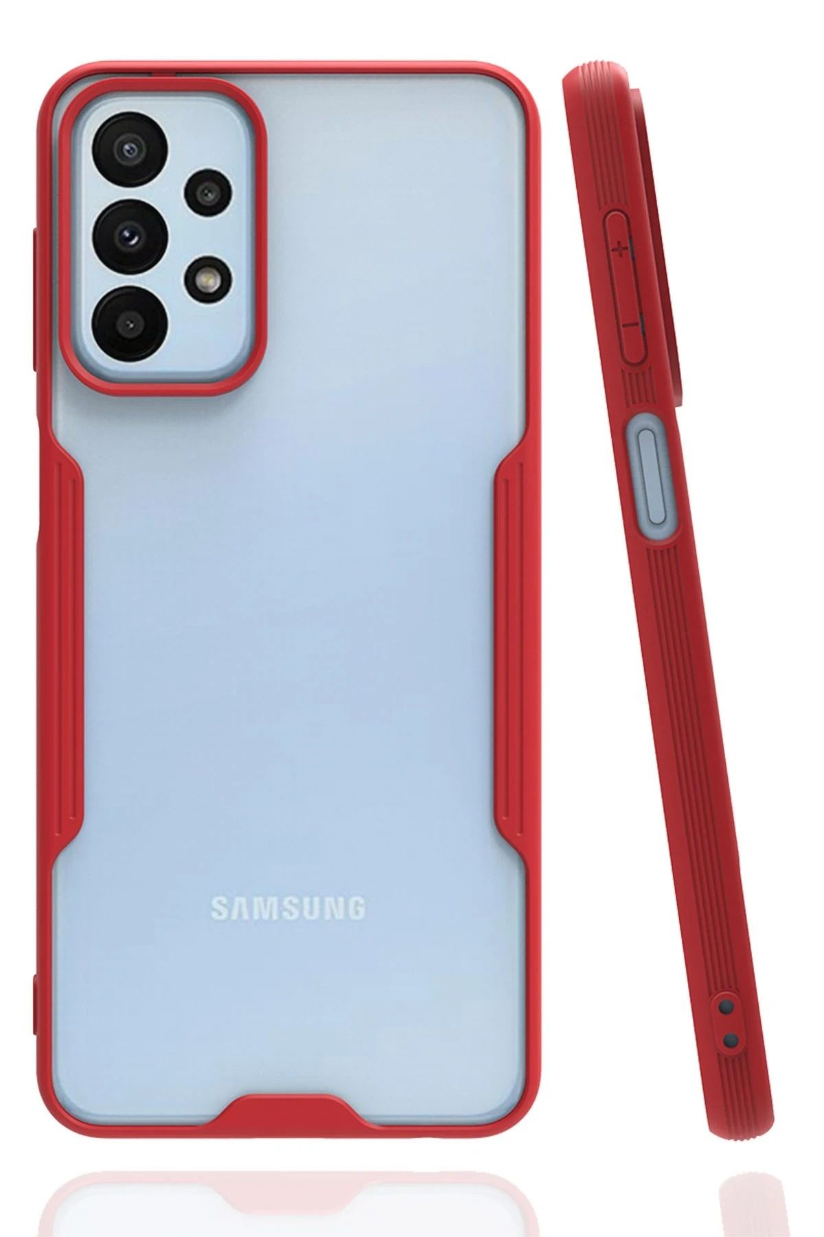 NewFace Samsung Galaxy A23 4G Kılıf Platin Silikon - Kırmızı LZWDR