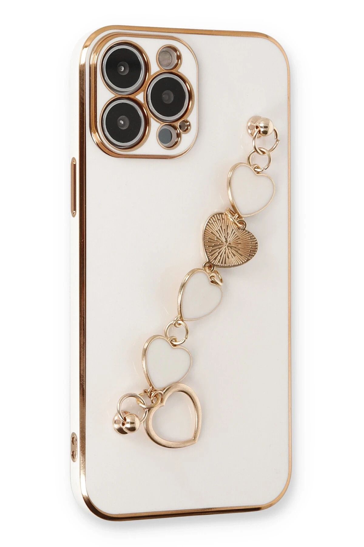 NewFace iPhone 13 Pro Max Kılıf Esila Silikon - Beyaz HNZRN
