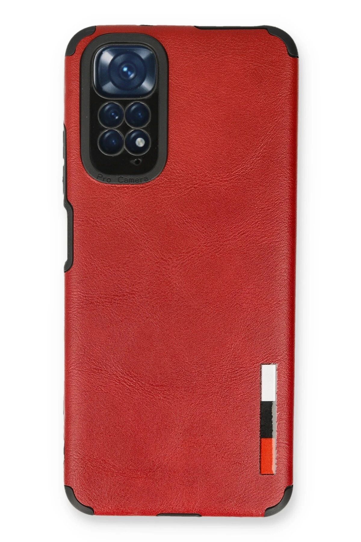 NewFace Xiaomi Redmi Note 11 Kılıf Loop Deri Silikon - Kırmızı JOJUA