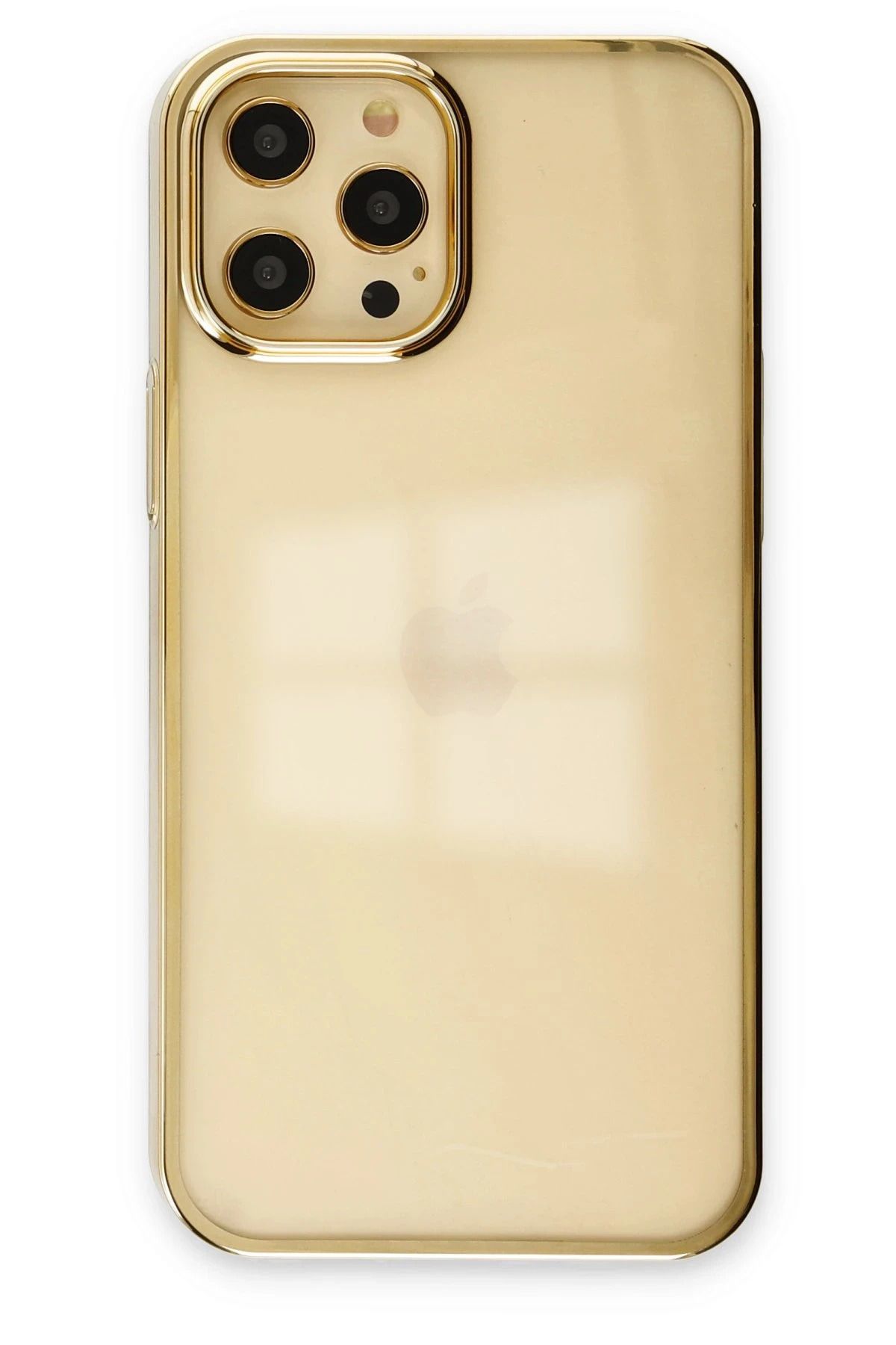 NewFace iPhone 12 Pro Max Kılıf Element Silikon - Gold YNSMR