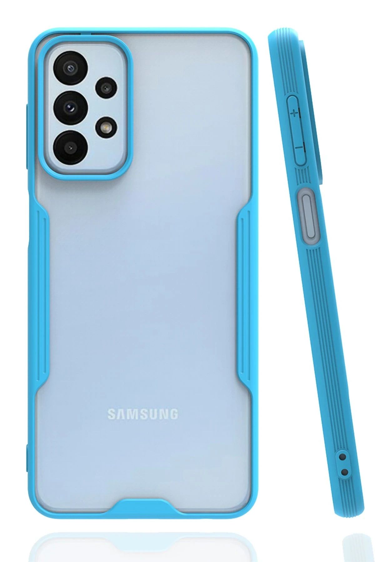 NewFace Samsung Galaxy A23 4G Kılıf Platin Silikon - Mavi LZWDR