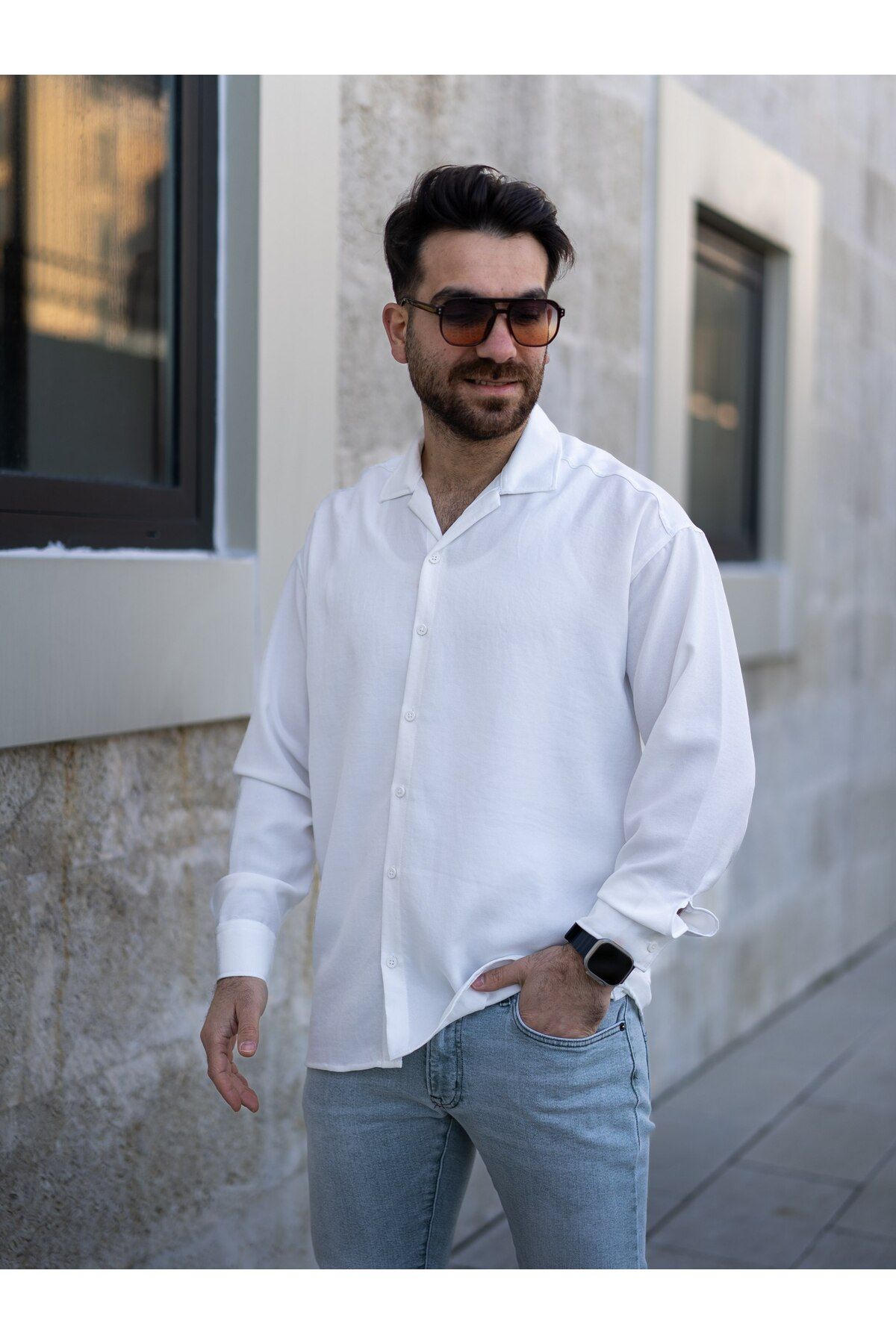 MODA OVERSİZE KETEN GÖMLEK