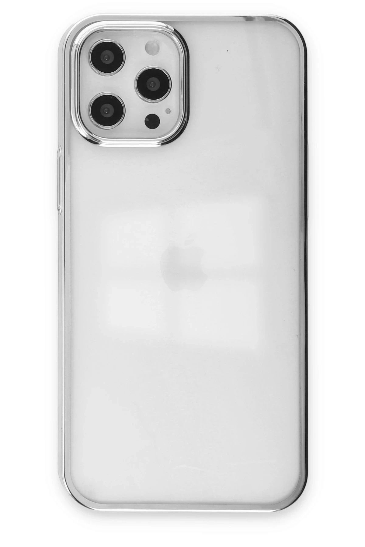 NewFace iPhone 12 Pro Max Kılıf Element Silikon - Gümüş YNSMR