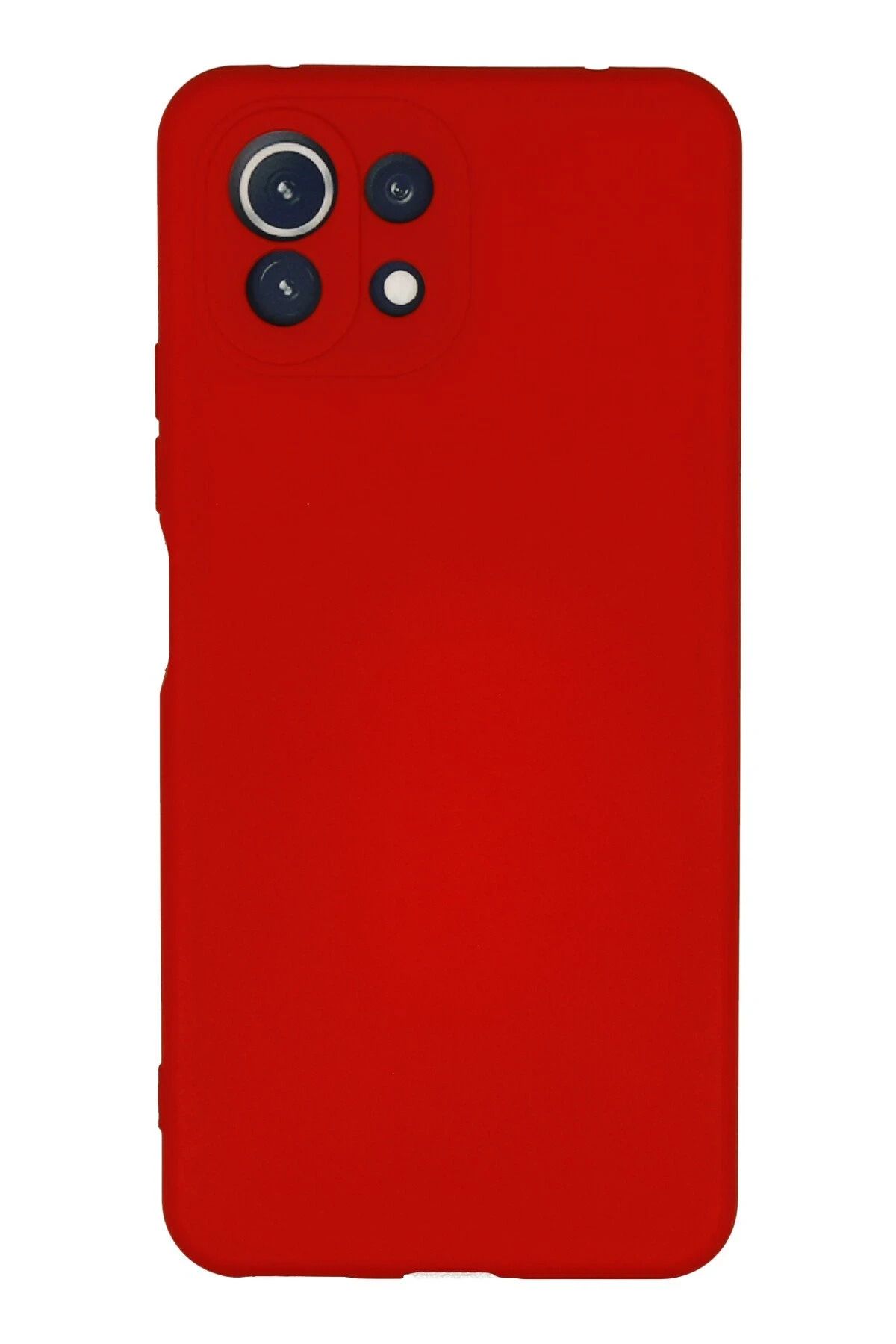 NewFace Uyumlu Xiaomi Mİ 11 Lite Kılıf Nano içi Kadife Silikon - Kırmızı HNZRN