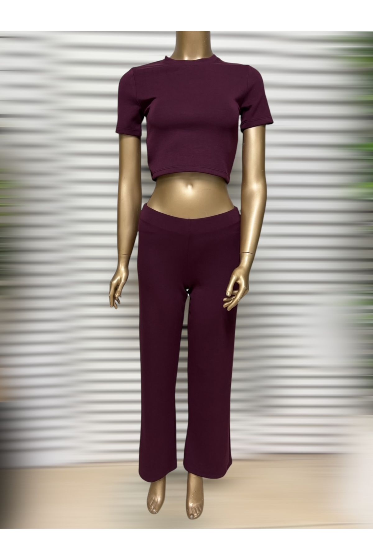 SEMİZ GİYİM Semiz Giyim Crop-Pantolon Takım