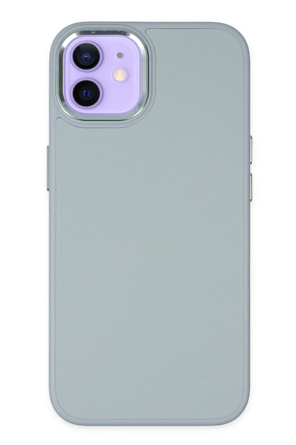 NewFace iPhone 12 Kılıf Asya Deri Silikon - Sierra Blue BSTMY
