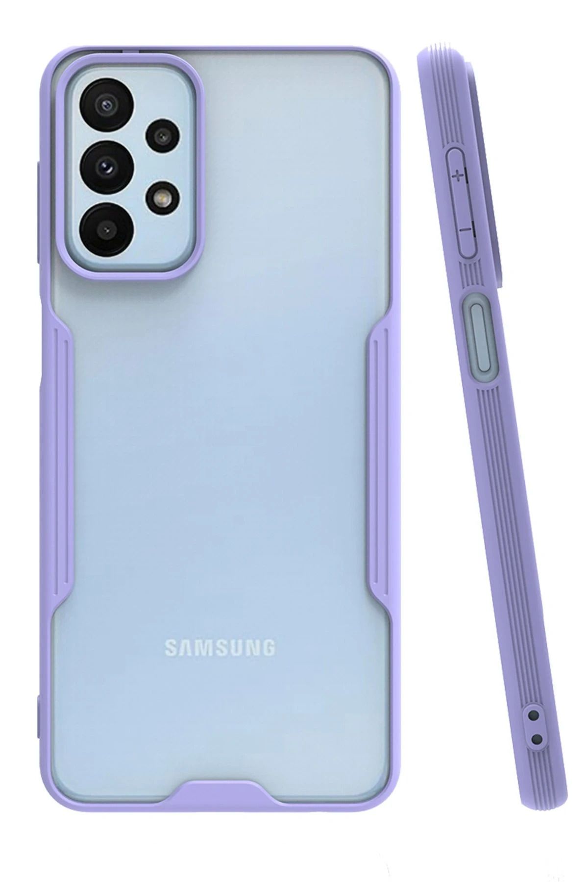 NewFace Samsung Galaxy A23 4G Kılıf Platin Silikon - Lila LZWDR