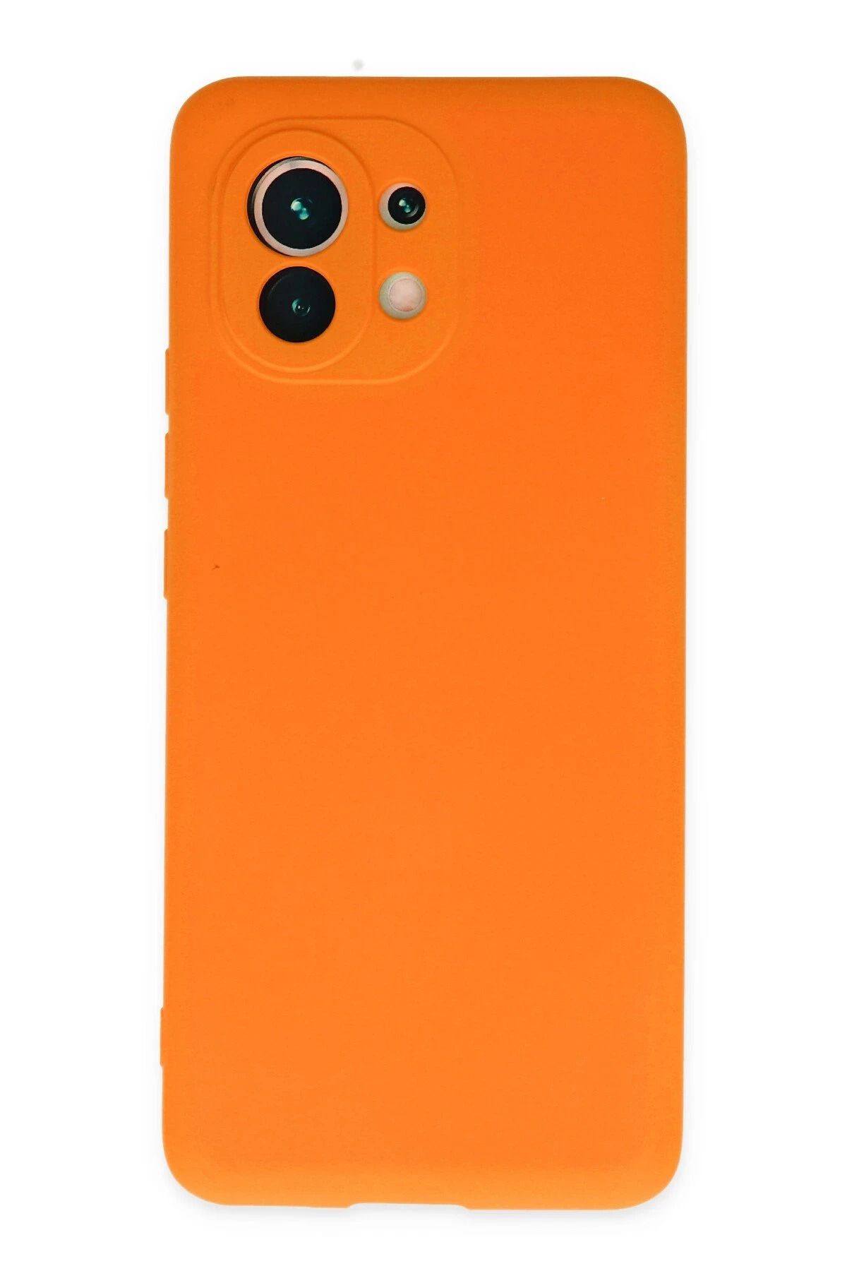 NewFace Xiaomi Mi 11 Uyumlu Kılıf Nano içi Kadife Silikon - Turuncu BSTMY
