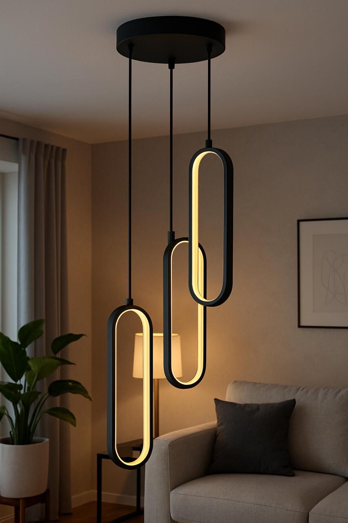 ACK Led Avize Yağmur Modern Sarkıt Linear Aydınlatma Sarkıt Avize 4000K 3 Yıl Garantili % 80 Tasarruflu