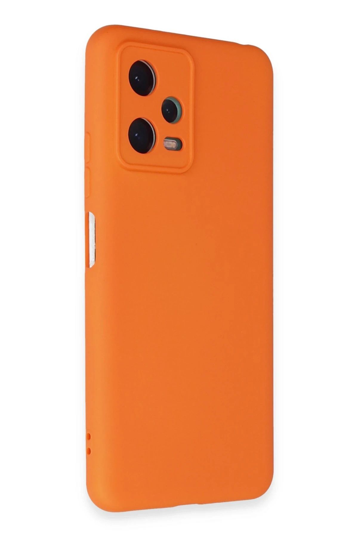 NewFace Xiaomi Redmi Note 12 5G Uyumlu Kılıf Nano içi Kadife Silikon - Turuncu BSTMY