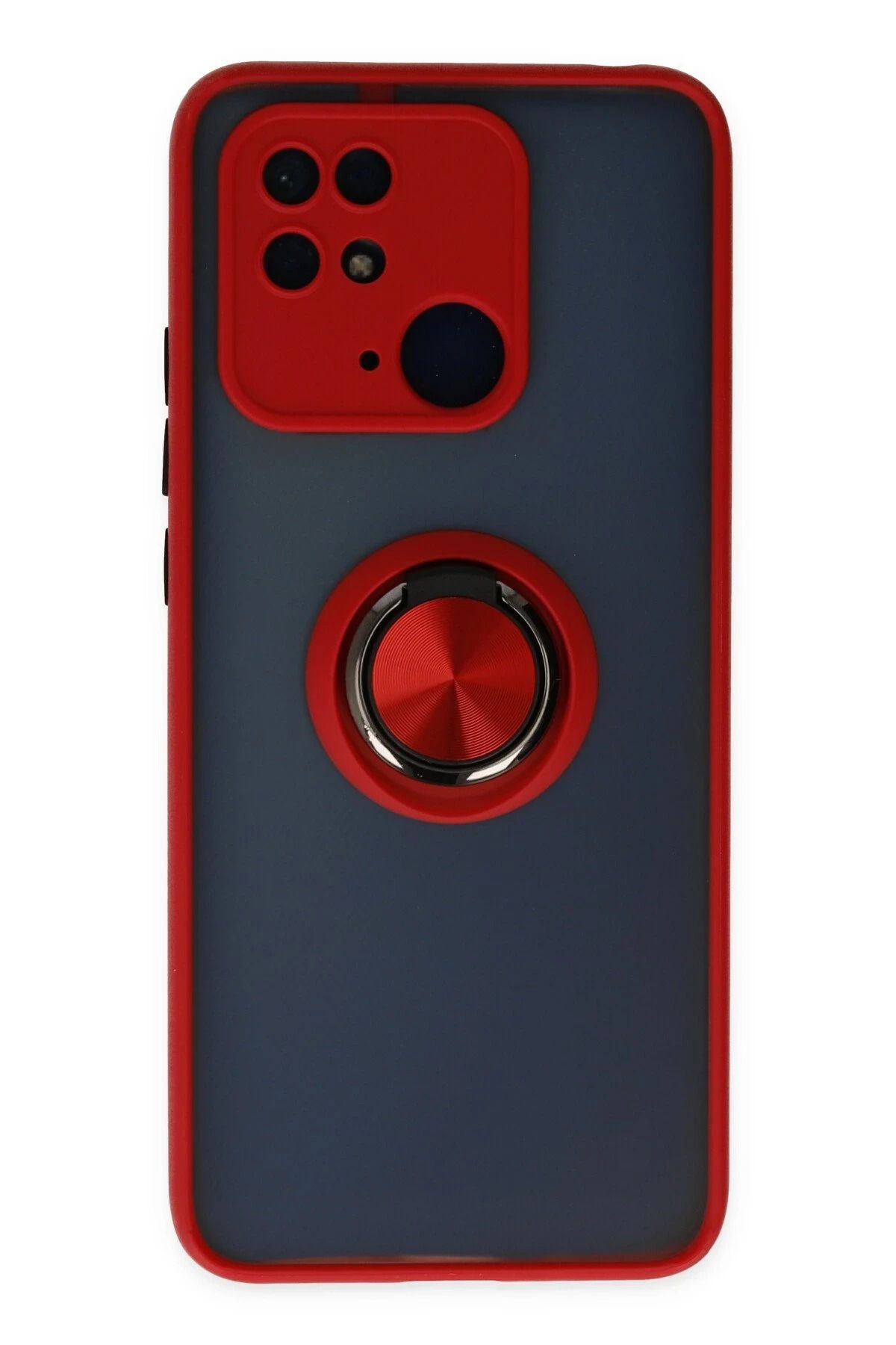 NewFace Xiaomi Poco C40 Kılıf Montreal Yüzüklü Silikon Kapak - Kırmızı BSTMY