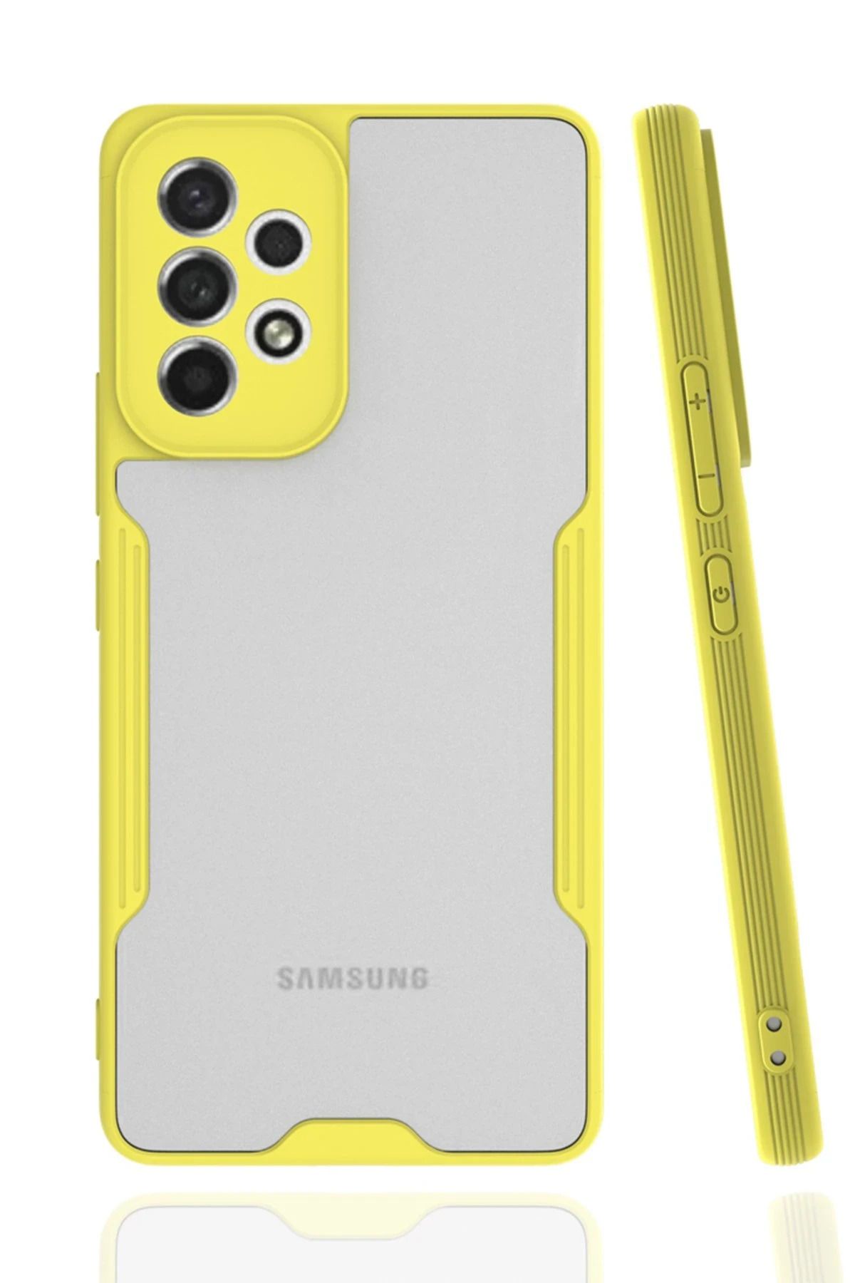 NewFace Samsung Galaxy A53 5G Kılıf Platin Silikon - Sarı LZWDR