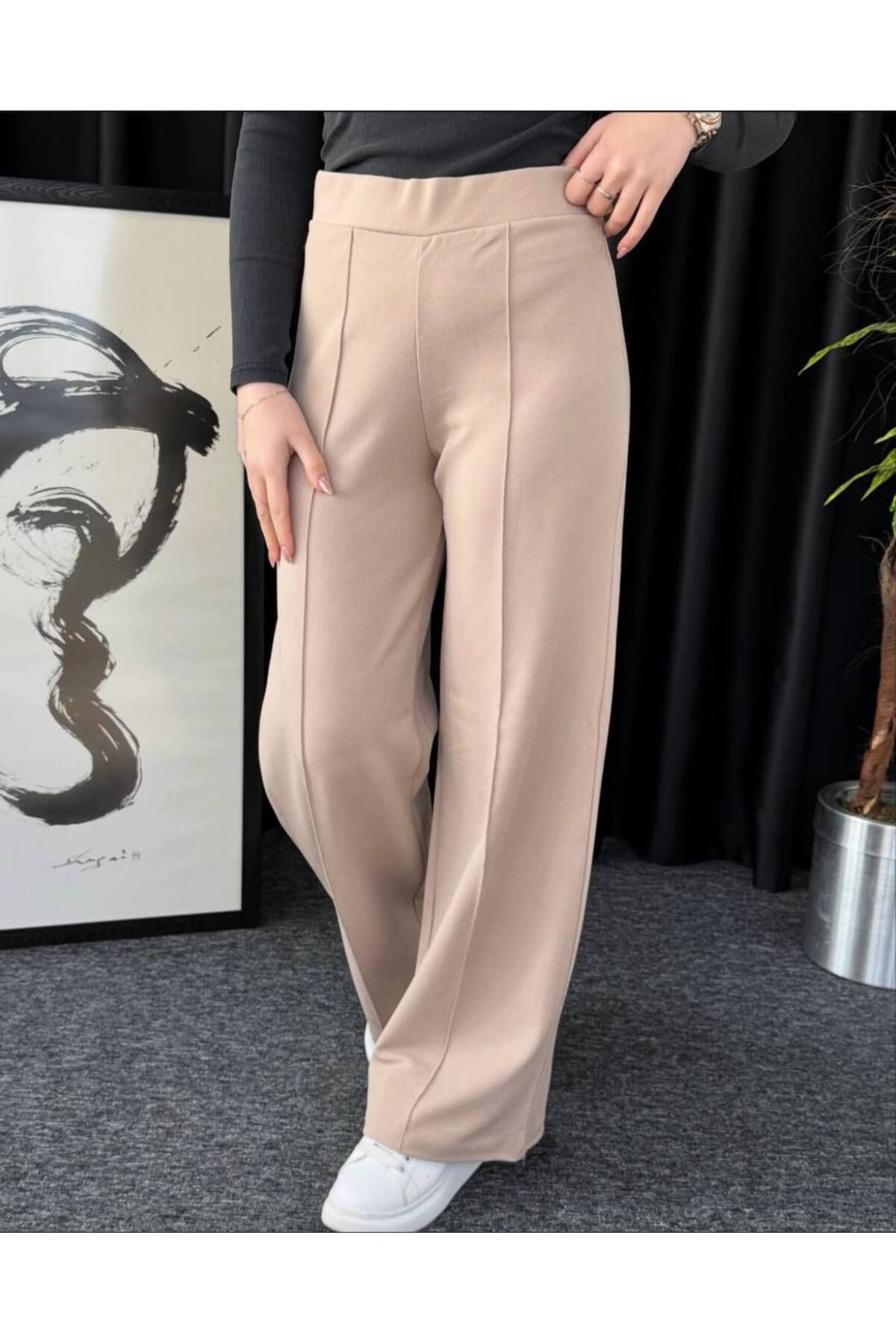 VOGUEMET ✅ Kadın Çımalı Pantolon - Beli Lastikli, Günlük Kullanım İçin İdeal