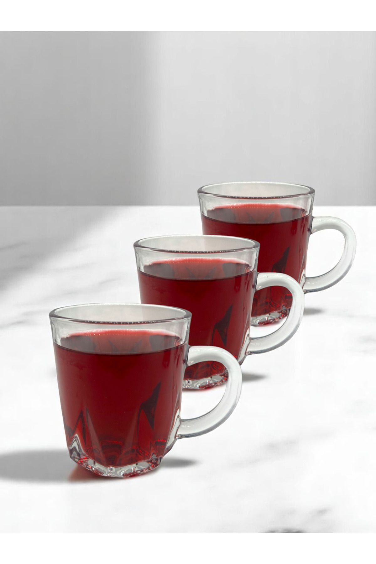 CİHO 3 LÜ Kulplu Çay Kahve Fincanı Bardağı 230 ml