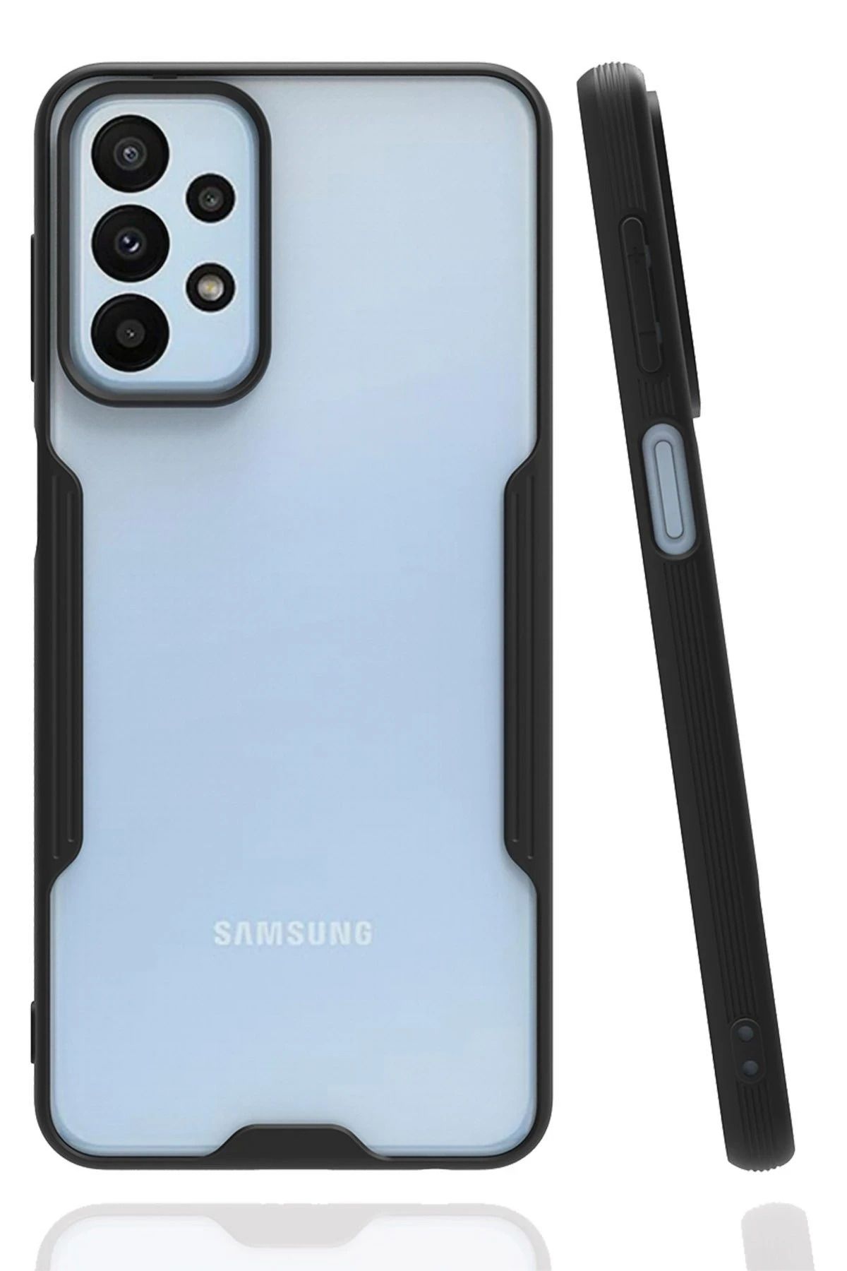 NewFace Samsung Galaxy A23 4G Kılıf Platin Silikon - Siyah FERRG