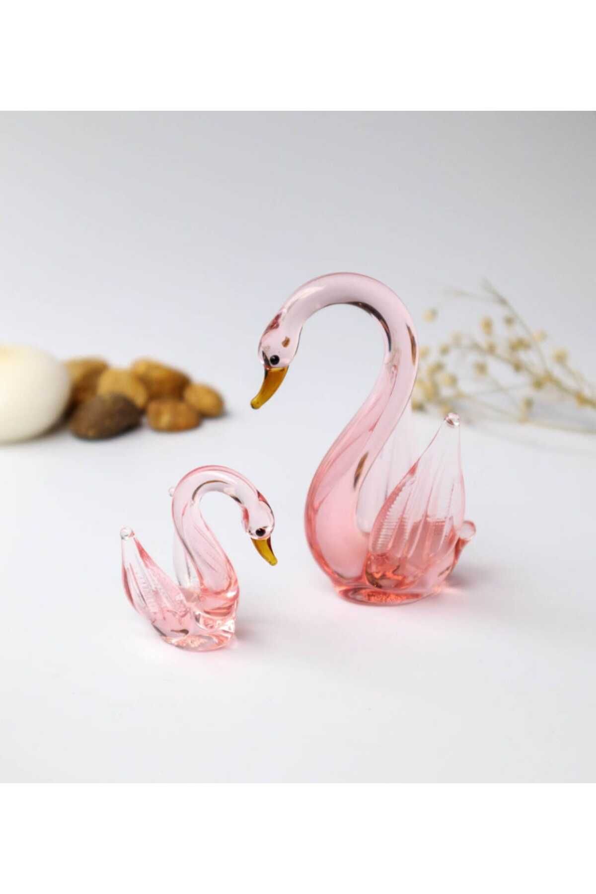 HMZKRİSTAL 2li mavi ve pembe kuğu