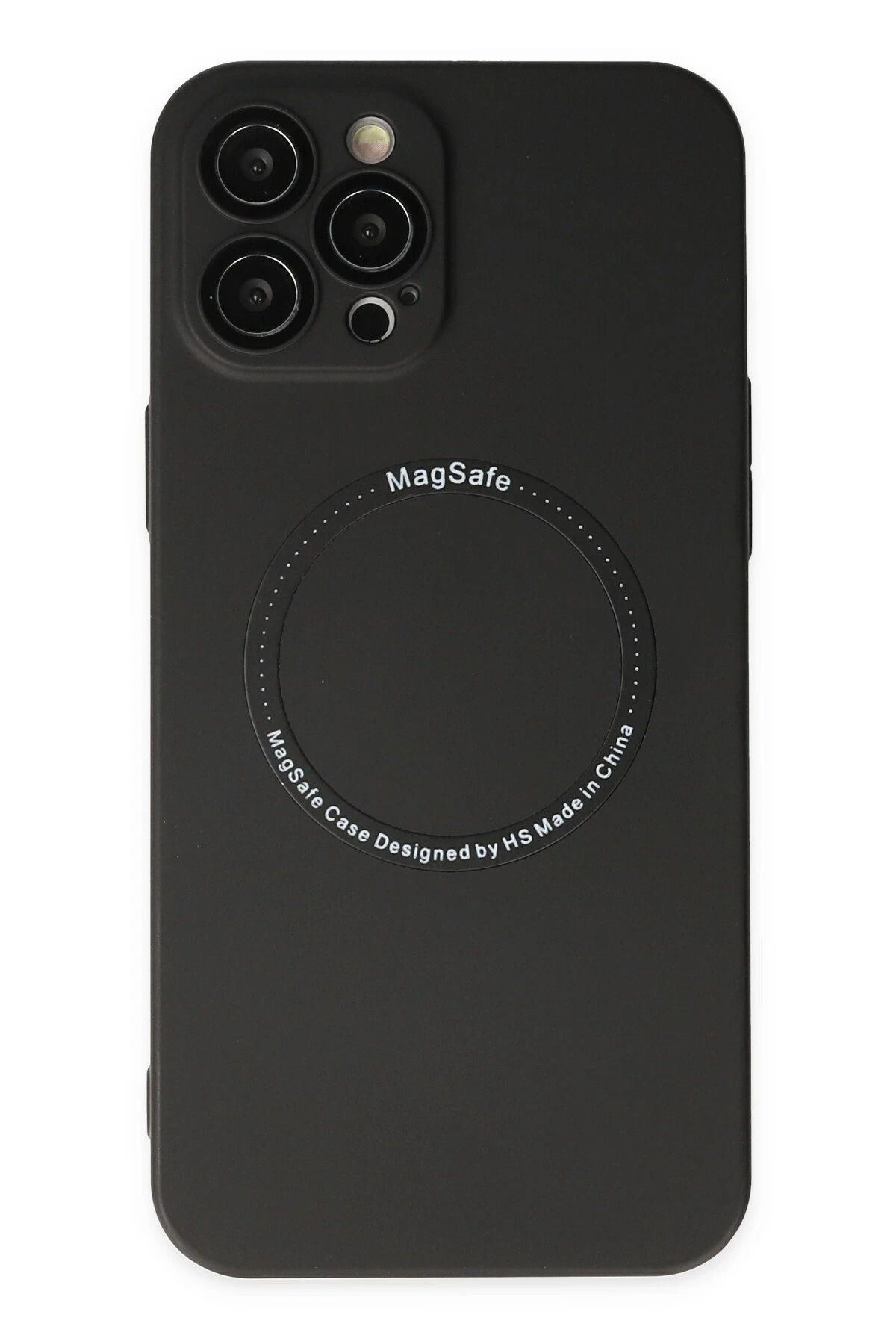 NewFace iPhone 12 Pro Max Kılıf Jack Magneticsafe Lens Silikon - Siyah BSTMY