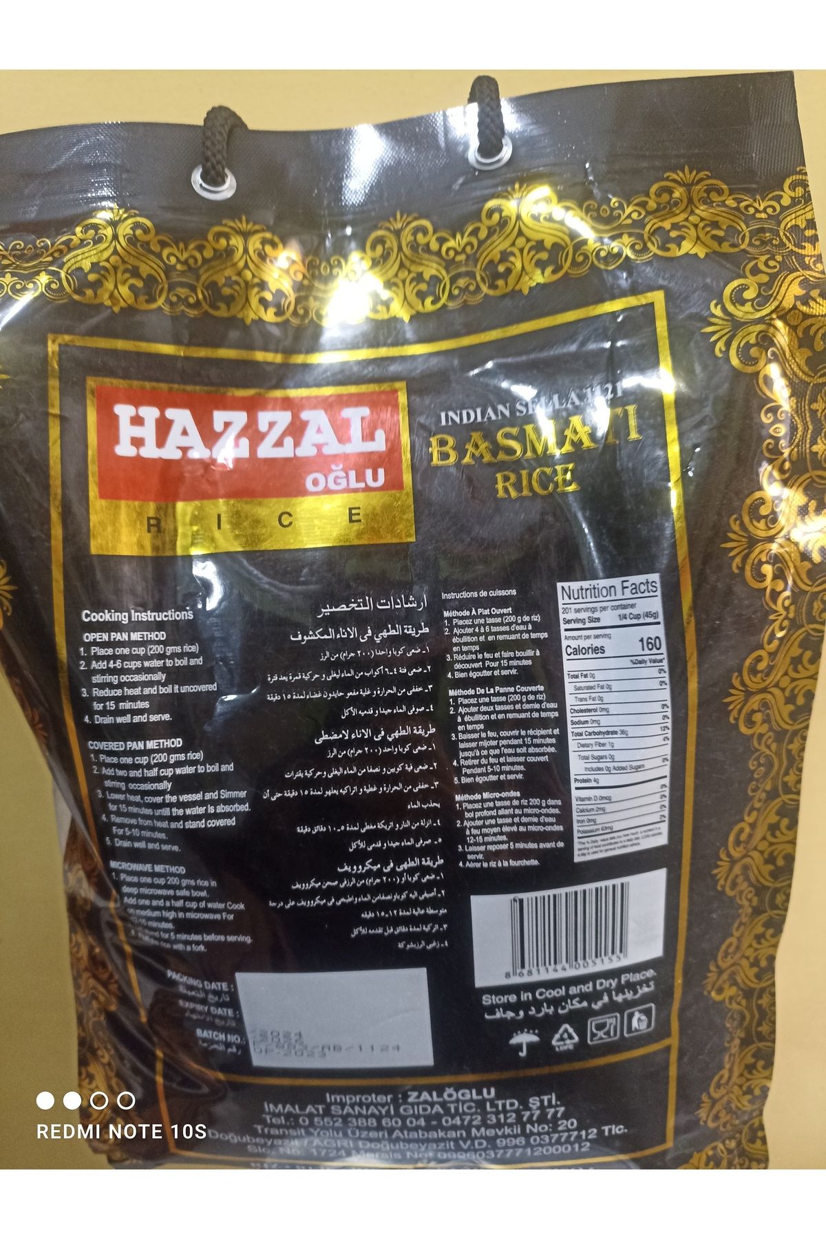 ABAS Basmatı pirinç 1. Kalite