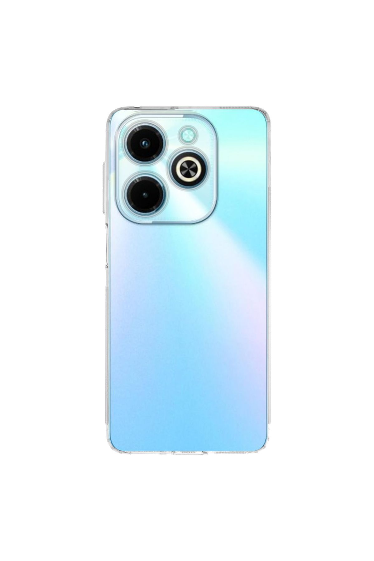 CaseWorld Infinix Hot 40i ile Uyumlu Kapak Kamera Korumalı Süper Silikon Şeffaf Kılıf